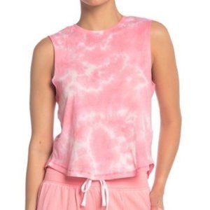 Betsey Johnson Tie-Dye Scallop Hem Muscle Tank L